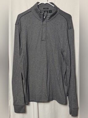 BOSS Hugo Boss Gray Regular Fit Long Sleeve 1/4 Zip Pullover Sweater Size XL